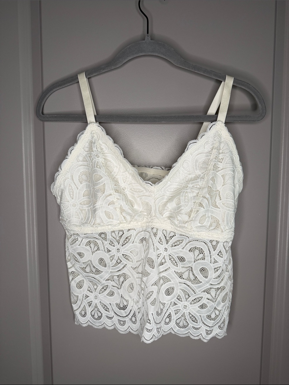 aerie White Lace Bralette Tank
